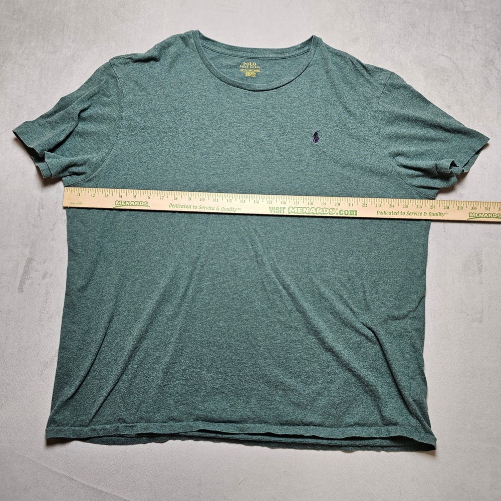 Polo Ralph Lauren Mens Heather Green Crewneck T-Shirt Embroidered‎ Pony Logo 2XL